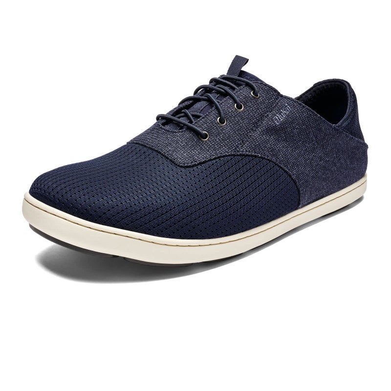OLUKAI Nohea Moku Men's No Tie Boat Shoes, Breathable & Quick Dry Mesh, Effortless Design & Barefoot Wearability, All-Day Comfort & Support, Night/Night, 14 - Image 1